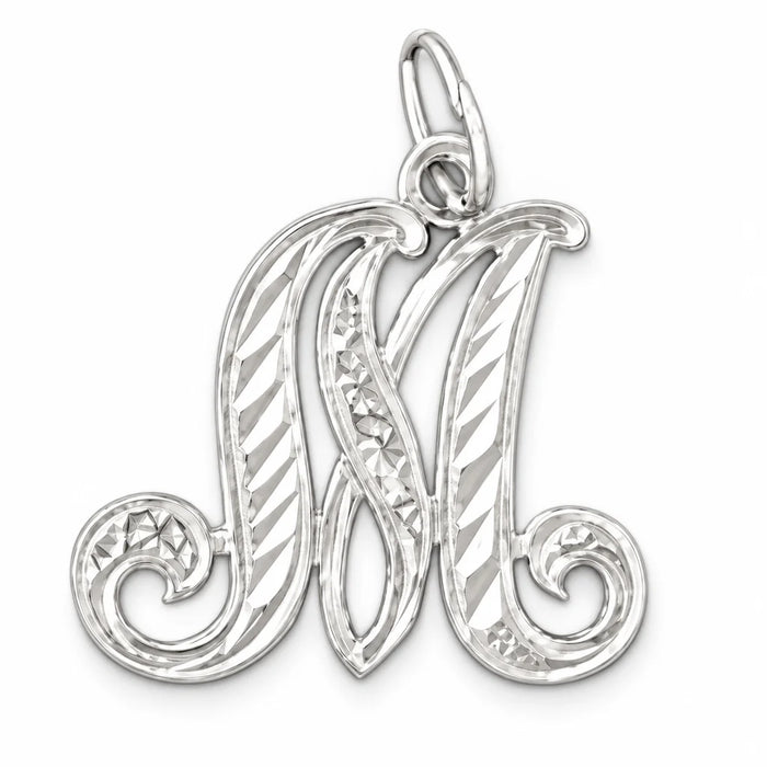 Initial M Classic Charm Pendant 14k Gold (1 Gram) White Gold 14k