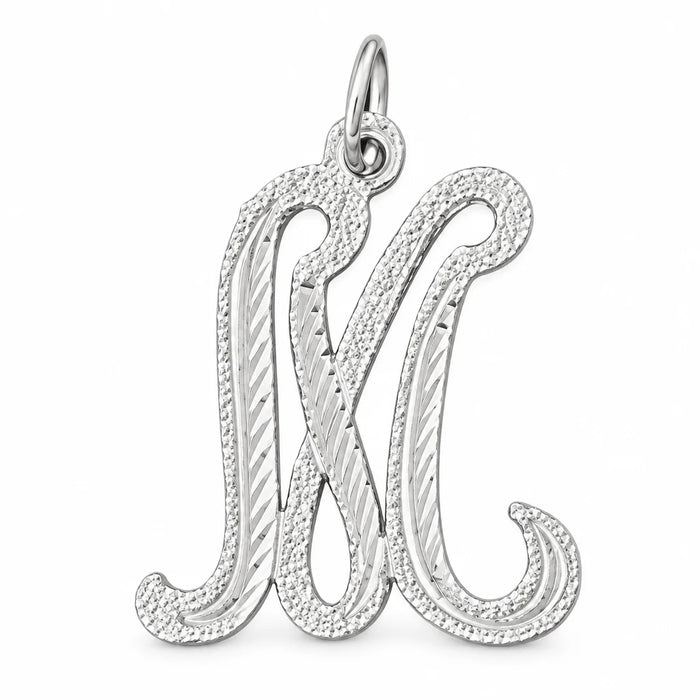 Initial M Classic Charm Pendant 14k Gold White Gold 14k
