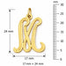 Initial M Classic Charm Pendant 14k Gold Yellow Gold 14k
