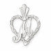 Initial M Heart Charm Pendant 14k Gold White Gold 14k