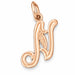 Initial N Charm Pendant 14k Gold (0.5 Grams) Rose Gold 14k