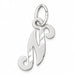 Initial N Charm Pendant 14k Gold (0.8 Grams) White Gold 14k