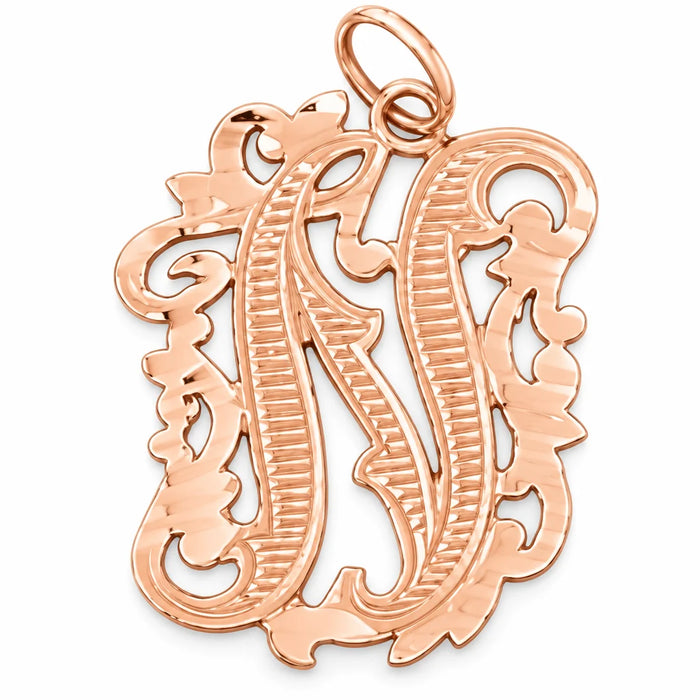 Initial N Charm Pendant 14k Gold (1.7 Grams) Rose Gold 14k