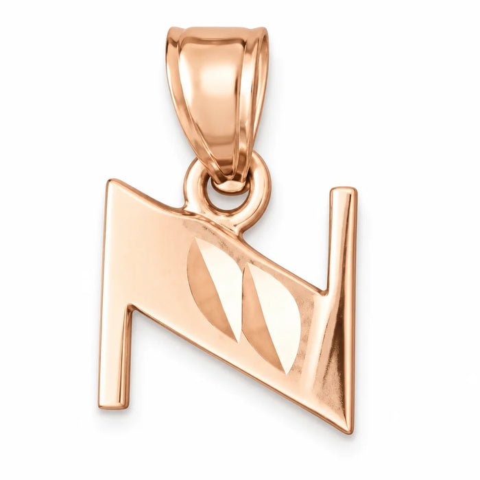 Initial N Charm Pendant 14k Gold (1 Gram) Rose Gold 14k