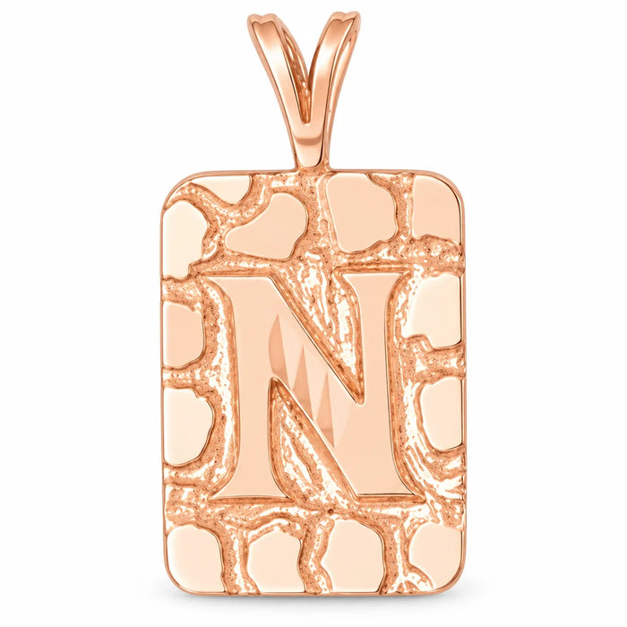 Initial N Charm Pendant 14k Gold (2.8 Grams) Rose Gold 14k