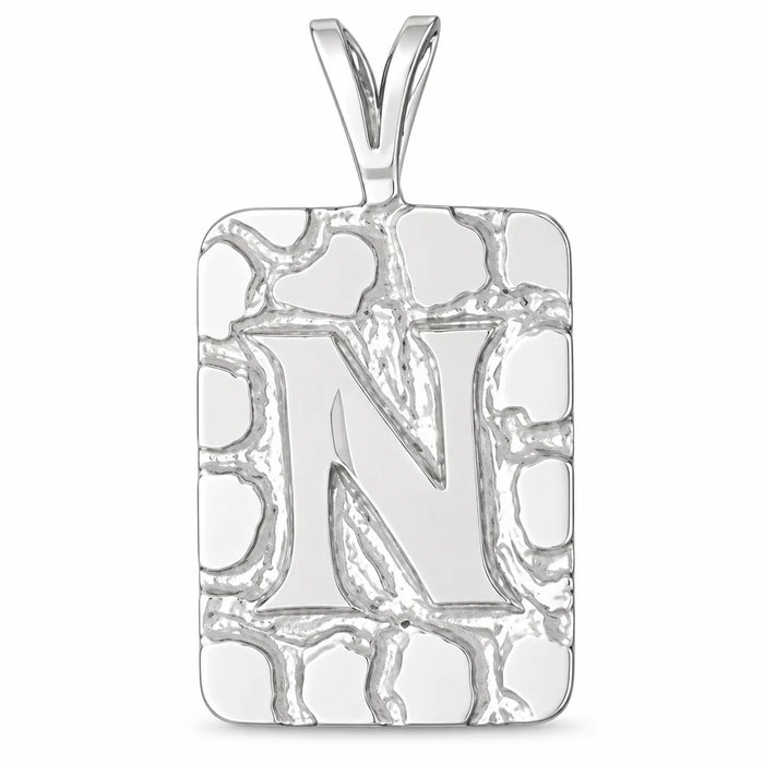 Initial N Charm Pendant 14k Gold (2.8 Grams) White Gold 14k