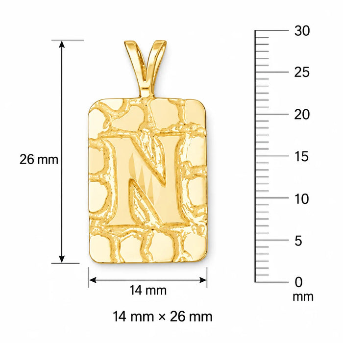 Initial N Charm Pendant 14k Gold (2.8 Grams) Yellow Gold 14k