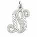 Initial N Classic Charm Pendant 14k Gold (1 Gram) White Gold 14k