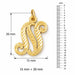 Initial N Classic Charm Pendant 14k Gold (1 Gram) Yellow Gold 14k
