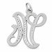 Initial N Classic Charm Pendant 14k Gold White Gold 14k