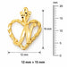 Initial N Heart Charm Pendant 14k Gold Yellow Gold 14k