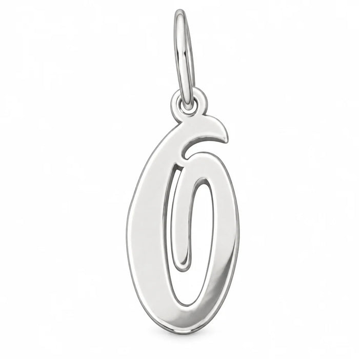 Initial O Charm Pendant 14k Gold (0.7 Grams) White Gold 14k