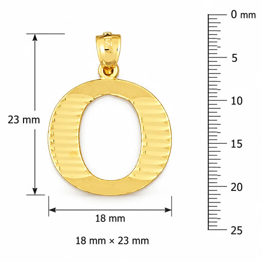 Initial O Charm Pendant 14k Gold (1.5 Grams) Yellow Gold 14k