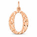 Initial O Charm Pendant 14k Gold (1 Gram) Rose Gold 14k