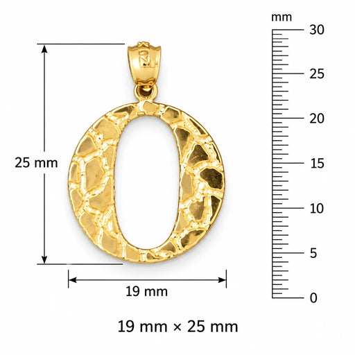 Initial O Charm Pendant 14k Gold (2 Grams) Yellow Gold 14k