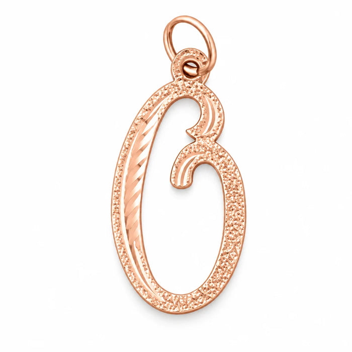 Initial O Classic Charm Pendant 14k Gold Rose Gold 14k