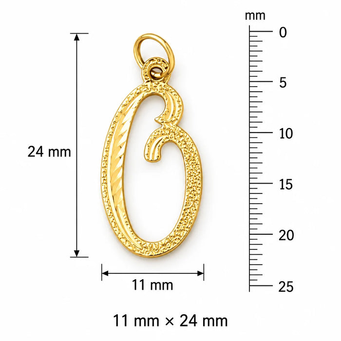 Initial O Classic Charm Pendant 14k Gold Yellow Gold 14k