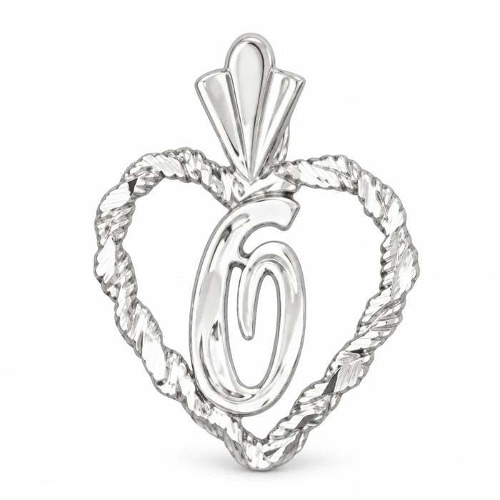 Initial O Heart Charm Pendant 14k Gold White Gold 14k