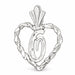 Initial O Heart Charm Pendant 14k Gold White Gold 14k