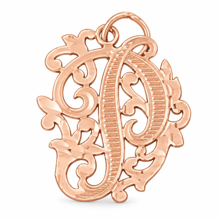 Initial P Charm Pendant 14k Gold (1.7 Grams) Rose Gold 14k
