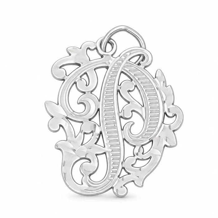 Initial P Charm Pendant 14k Gold (1.7 Grams) White Gold 14k