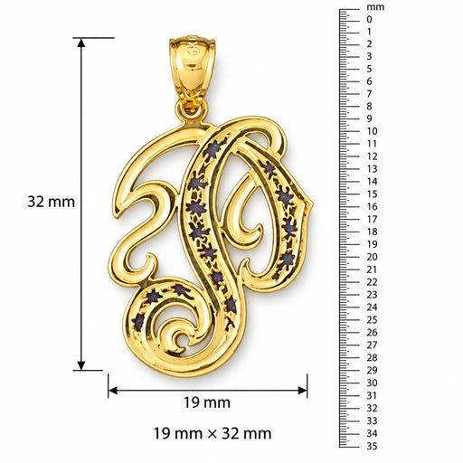 Initial P Charm Pendant 14k Gold (2.7 Grams) Yellow Gold 14k