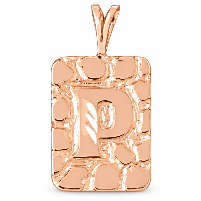 Initial P Charm Pendant 14k Gold (2.8 Grams) Rose Gold 14k