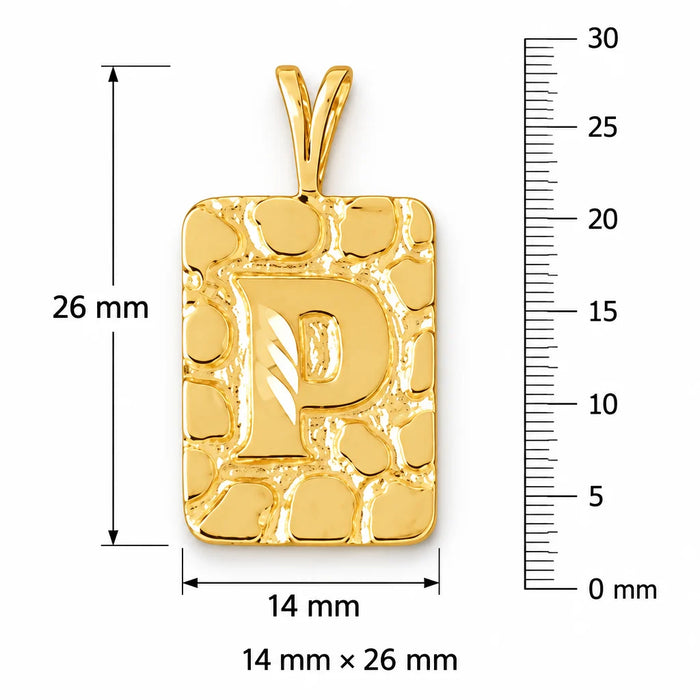 Initial P Charm Pendant 14k Gold (2.8 Grams) Yellow Gold 14k