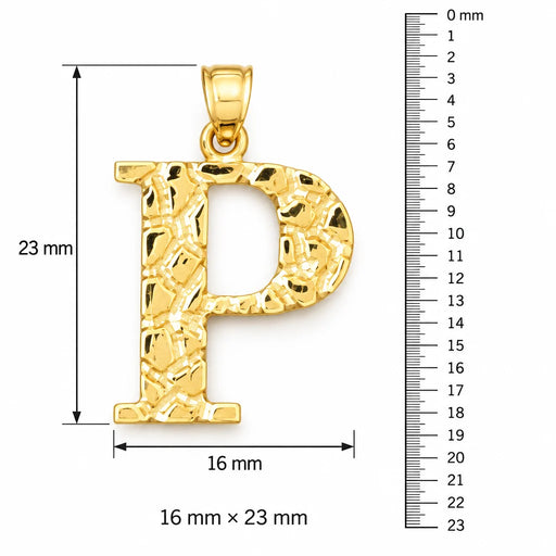 Initial P Charm Pendant 14k Gold (2 Grams) Yellow Gold 14k