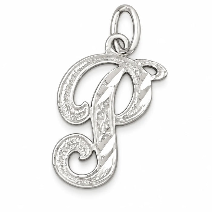 Initial P Classic Charm Pendant 14k Gold (1 Gram) White Gold 14k