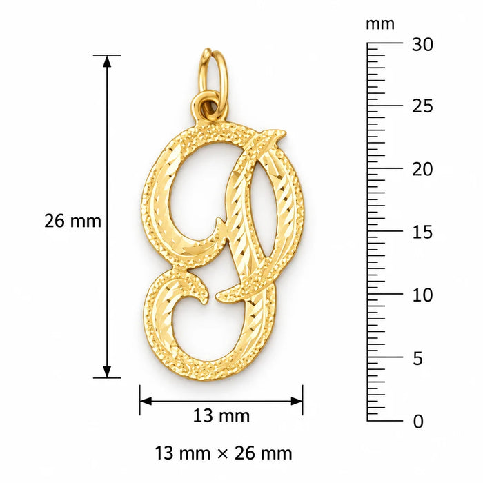 Initial P Classic Charm Pendant 14k Gold Yellow Gold 14k