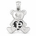 Initial P Teddy Bear Heart Charm Pendant 14k Gold White Gold 14k