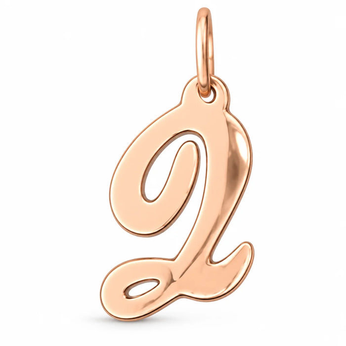 Initial Q Charm Pendant 14k Gold (0.7 Grams) Rose Gold 14k