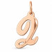 Initial Q Charm Pendant 14k Gold (0.7 Grams) Rose Gold 14k