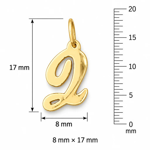 Initial Q Charm Pendant 14k Gold (0.7 Grams) Yellow Gold 14k