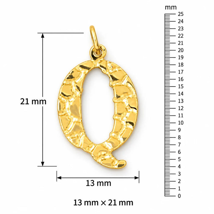 Initial Q Charm Pendant 14k Gold (1 Gram) Yellow Gold 14k
