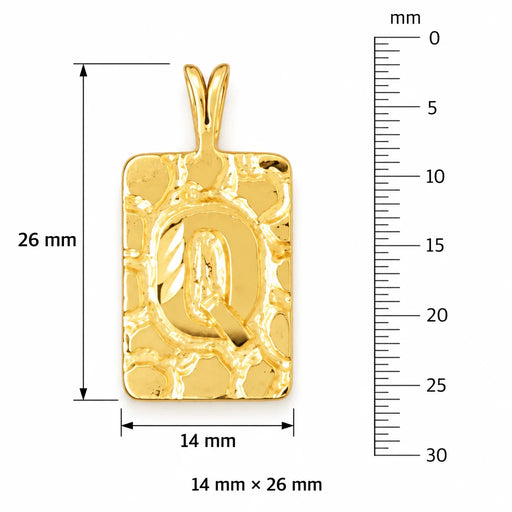 Initial Q Charm Pendant 14k Gold (2.8 Grams) Yellow Gold 14k