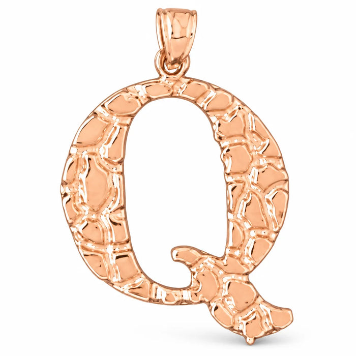 Initial Q Charm Pendant 14k Gold (2 Grams) Rose Gold 14k