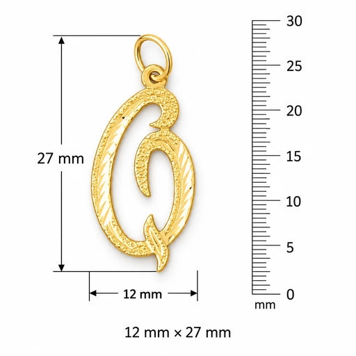 Initial Q Classic Charm Pendant 14k Gold Yellow Gold 14k