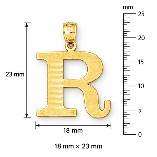 Initial R Charm Pendant 14k Gold (1.5 Grams) Yellow Gold 14k