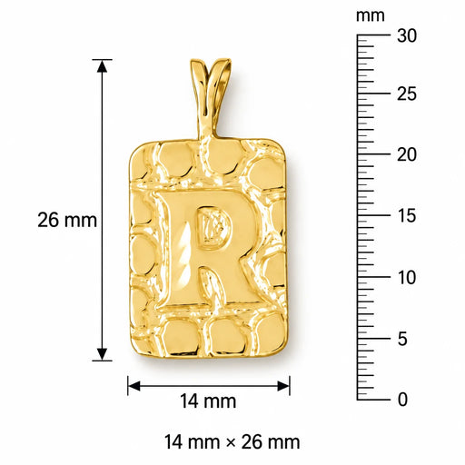 Initial R Charm Pendant 14k Gold (2.8 Grams) Yellow Gold 14k