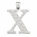 Initial X Charm Pendant 14k Gold (2 Grams) White Gold 14k