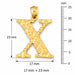 Initial X Charm Pendant 14k Gold (2 Grams) Yellow Gold 14k