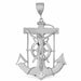 Jesus Christ on Cross Anchor Charm Pendant 14k Gold (34.9 Grams) White Gold 14k