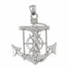 Jesus Christ on Cross Anchor Charm Pendant 14k Gold (7.8 Grams) White Gold 14k