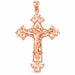 Jesus Christ on Cross Charm Pendant 14k Gold (15.1 Grams) Rose Gold 14k