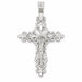 Jesus Christ on Cross Charm Pendant 14k Gold (7.1 Grams) White Gold 14k