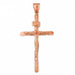 Jesus Christ on Cross Charm Pendant 14k Gold (7.4 Grams) Rose Gold 14k