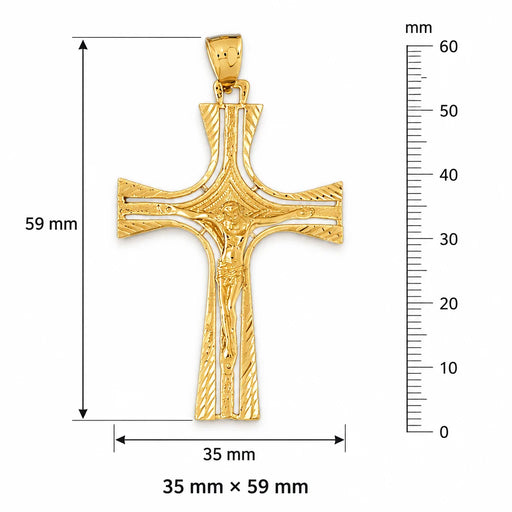 Jesus Christ on Cross Charm Pendant 14k Gold (7.6 Grams) Yellow Gold 14k