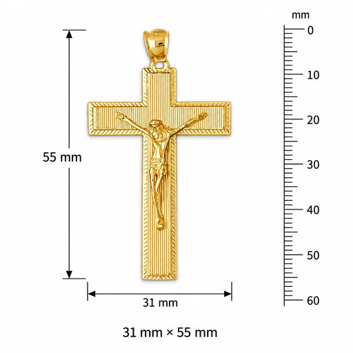 Jesus Christ on Cross Charm Pendant 14k Gold (7.8 Grams) Yellow Gold 14k